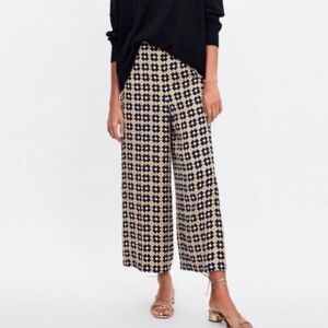 NWT Zara Geometric Wideleg Pants